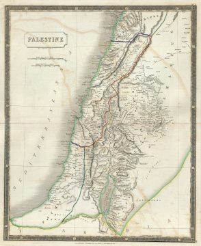 1835 Hall Map of Palestine, Israel or the Holy Land
