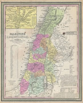 1853 Mitchell Map of Palestine, Israel and the Holy Land