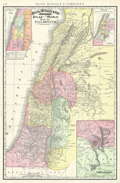 1892 Rand McNally Map of Israel, Palestine or the Holy Land