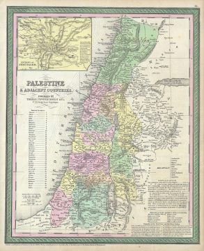 1854 Mitchell Map of Israel, Palestine or the Holy Land