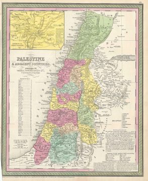 1854 Mitchell Map of Israel, Palestine or the Holy Land