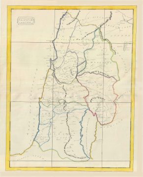 1823 Manuscript Map of Palestine or Holy Land in Antiquity
