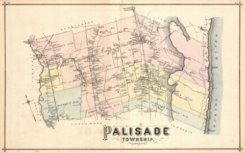 1876 Walker Map of Palisade Township, New Jersey