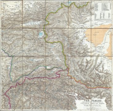 1896 Map of the Pamir Mountains