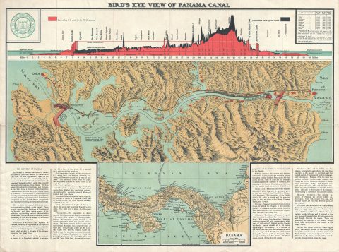 1915 Maduro Bird's-Eye View of the Panama Canal