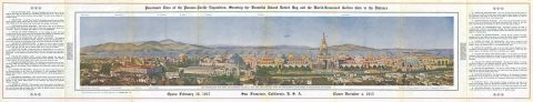 1915 Amos Map or Panoramic View of the Panama-Pacific Exposition, San Francisco