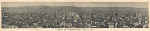 1906 Weidner Map or Panoramic View of San Francisco before the 1906 Earthquake