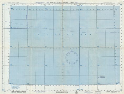 1955 U.S. Air Force Aeronautical Map of the Parece Vela Reef, Philippines