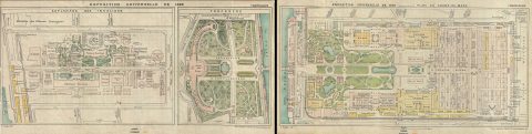 1889 Figaro Map of Exposition Universelle (World's Fair), Paris, France