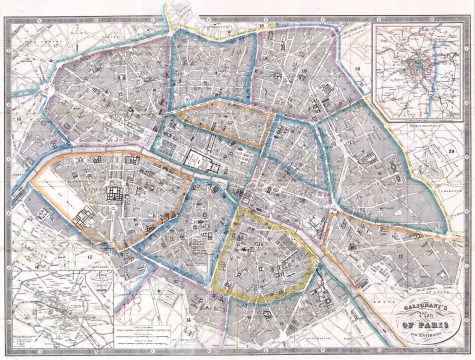 1865 Galignani's Plan of Paris and Environs (France)