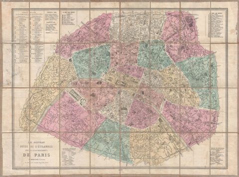 1878 Gaultier Pocket Map of Paris, France