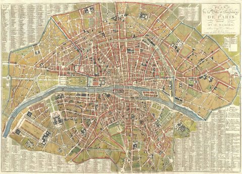 1833 Eustache Hérisson Map of Paris, France