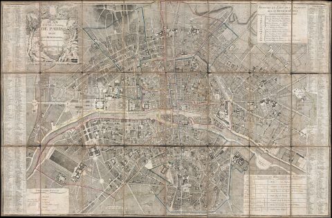 1797 Jean Map of Paris and the Faubourgs, France