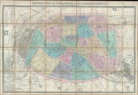 1869 Logerot Map of Paris, France