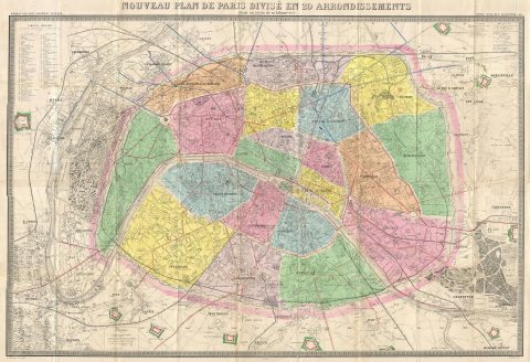 1878 Logerot Map of Paris, France