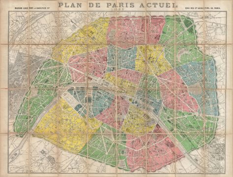 1890 Logerot Map of Paris, France