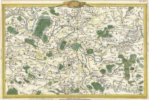 1770 Philippe de Pretot Map of Paris and its Environs, France