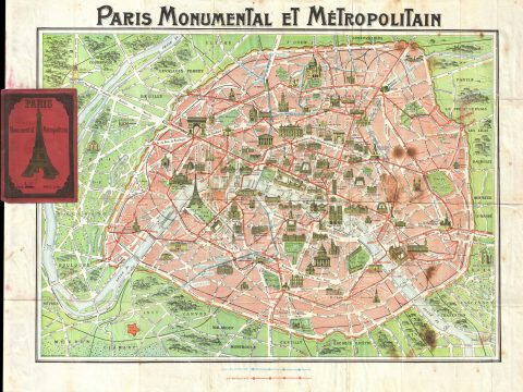 1920 Robelin Map of Paris, France
