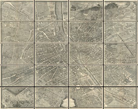 1739 Bretez - Turgot View and Map of Paris, France (c. 1900 Taride issue)