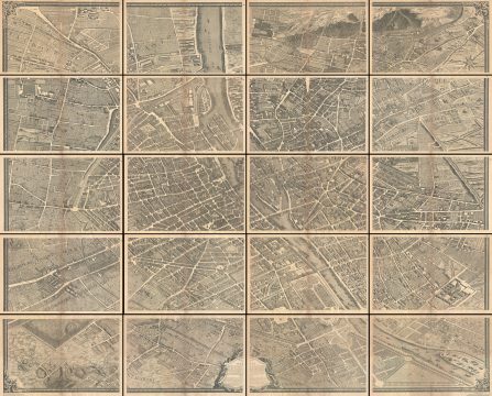 1739 Bretez - Turgot View and Map of Paris, France (c. 1900 Taride issue)
