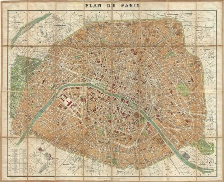 1891 Vuillemin Map or Plan of Paris, France