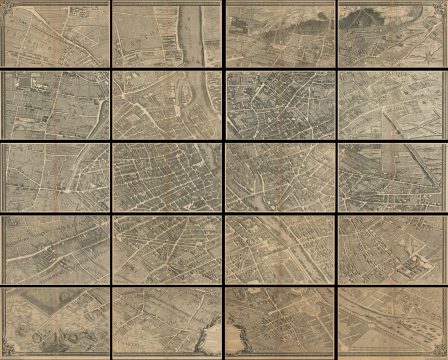 1739 Bretez - Turgot View and Map of Paris, France (c. 1900 Taride issue)