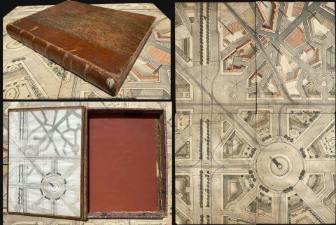 1900 Manuscript CIvil Engineering Game Illustrating Paris Traffic Problems