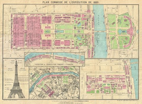 1889 Gigon Map of the Paris Exposition (Eiffel Tower)