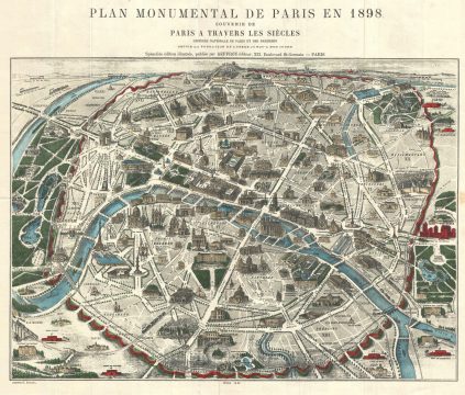 1898 Geffory Monument Map of Paris