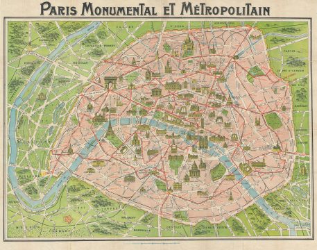 1932 Robelin Map or Plan of Paris, France
