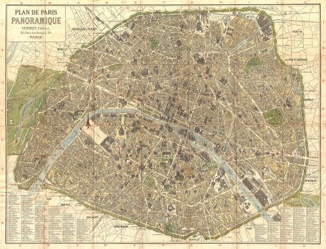 1900 Vermot Pocket Map of Paris, France