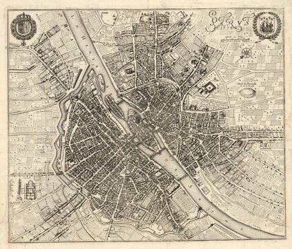 1655 Merian Map of Paris, France