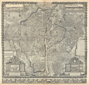 1652 Gomboust Map of Paris, France (c. 1900 Taride reissue)