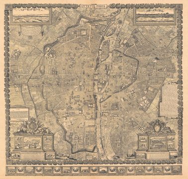 1652 Gomboust Map of Paris, France (c. 1900 Taride reissue)
