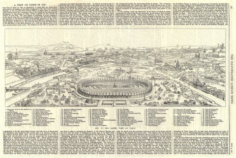 1867 London Illustrated News View of Paris, France