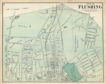 1873 Beers Map of North Flushing, Queens, New York City