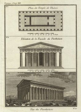 1791 Bocage Plan of the Temple of Theseus and the Parthenon, Ancient Greece