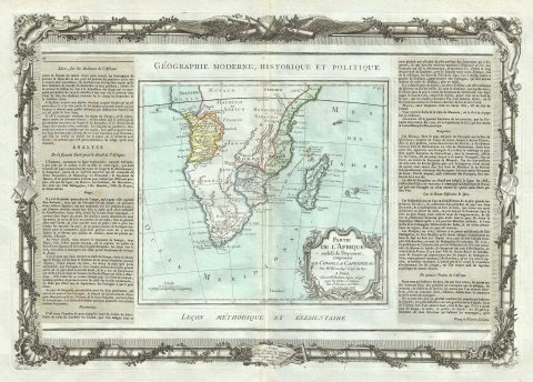 1786 Desnos and de la Tour Map of Southern Africa and Madagascar