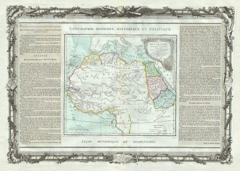 1786 Desnos and de la Tour Map of Egypt, West Africa and the Barbary Coast
