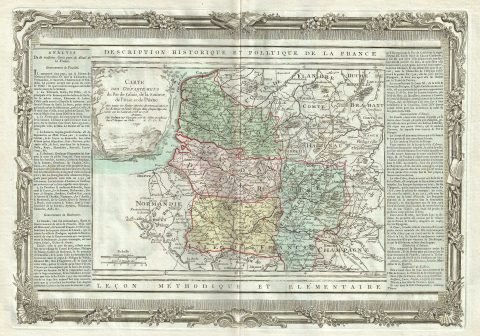 1786 Desnos and de la Tour Map of the Picardy Region in Northern France
