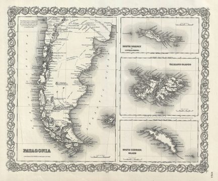 1856 Colton Map of Patagonia