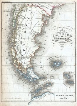 1853 Meyer Map of Patagonia (Argentina, Chile)