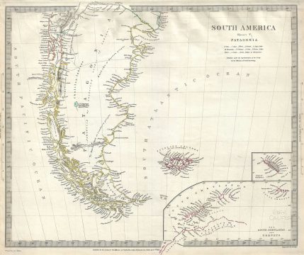 1838 S.D.U.K. Map of Patagonia (Argentina and Chile)