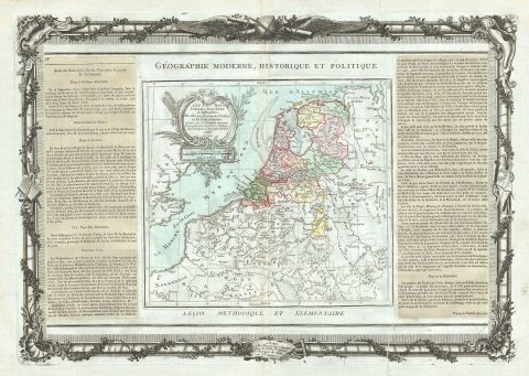 1786 Desnos and de la Tour Map of Holland or the Netherlands and Luxemburg