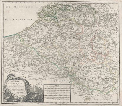 1751 Vaugondy Map of Belgium and Luxembourg