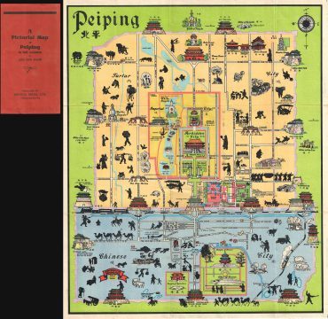 1928 John Kirk Sewall Pictorial Map of Peiking or Beijing, China