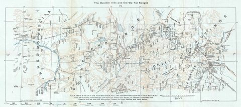 1924 Fei Shi Route Map of the Beijing - Baotou Railway, China