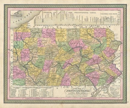 1849 Mitchell Map of Pennsylvania