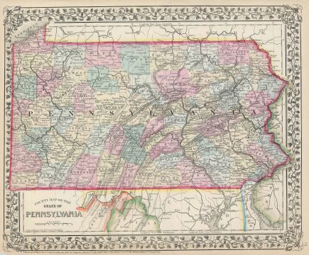 1867 Mitchell Map of Pennsylvania