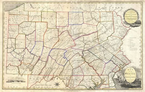 1811 Reading Howell Map of Pennsylvania